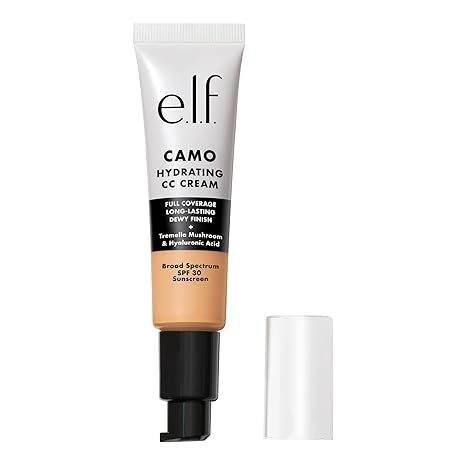e.l.f. Hydrating Camo CC Cream, SPF 30, Color Correcting Full Coverage Foundation For A Dewy Finish, Vegan & Cruelty-Free, Light 210 N