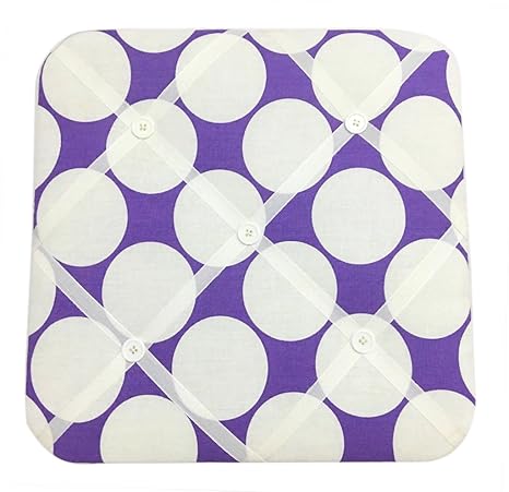 Bacati Large Dots Fabric Memory/Memo Photo Bulletin Board, Purple