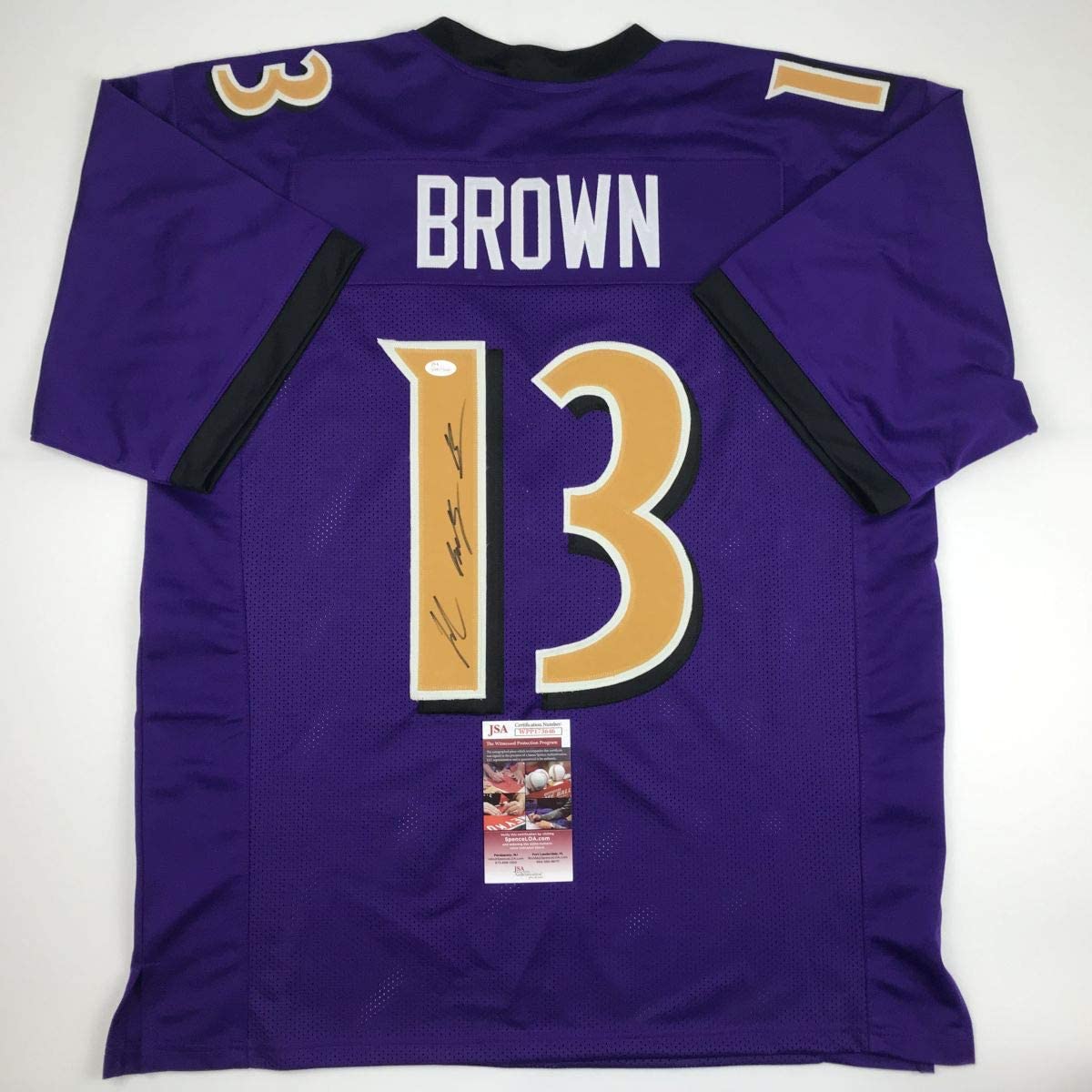 Autographed/Signed John Brown Baltimore Color Rush Football Jersey JSA COA