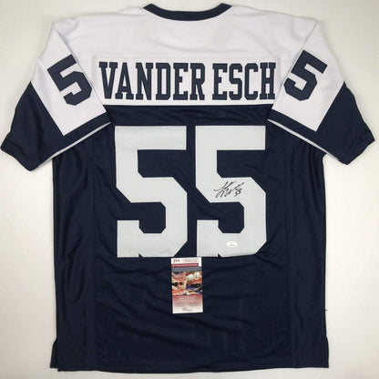Autographed/Signed Leighton Vander Esch Dallas Thanksgiving Day Football Jersey JSA COA