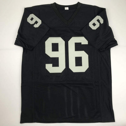 Autographed/Signed Clelin Ferrell Oakland Black Football Jersey JSA COA