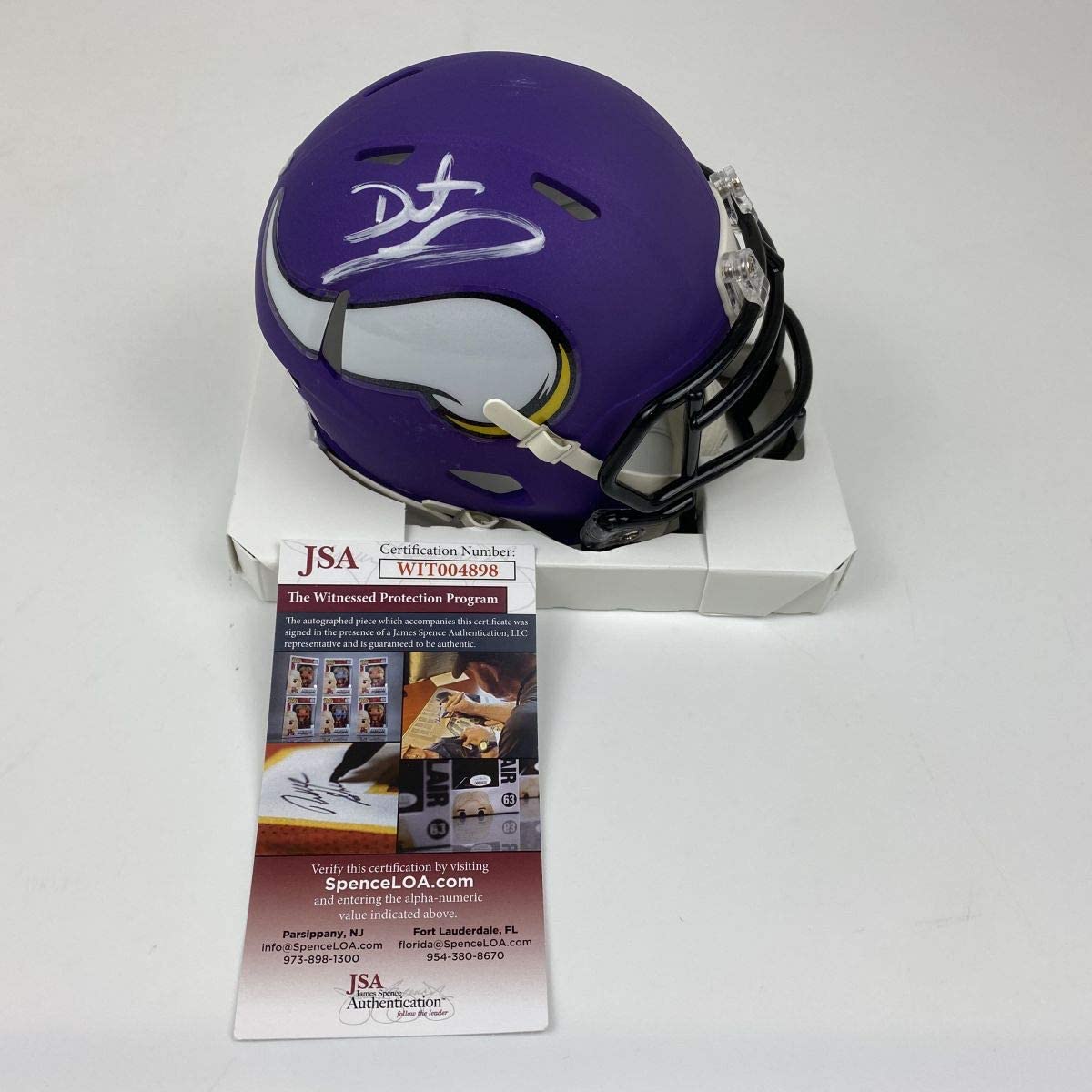 Autographed/Signed Daunte Culpepper Minnesota Vikings Football Mini Football Helmet JSA COA