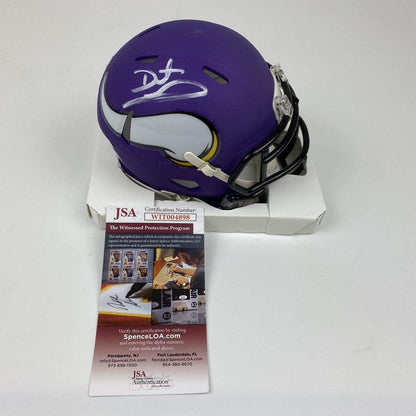 Autographed/Signed Daunte Culpepper Minnesota Vikings Football Mini Football Helmet JSA COA