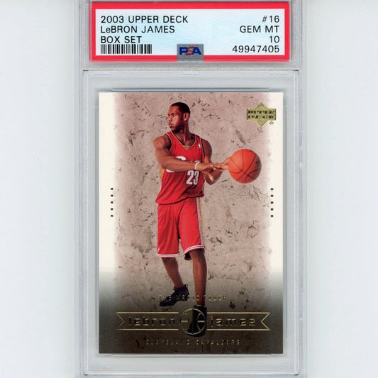 Graded 2003-04 Upper Deck LeBron James #16 Box Set Rookie RC Basketball Card PSA 10 Gem Mint