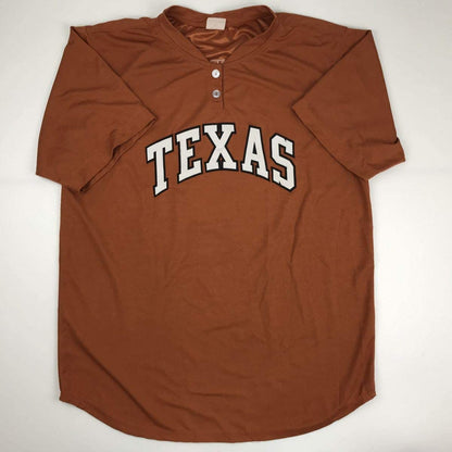 Autographed/Signed Cat Osterman Hook Em Texas Orange College Softball Jersey JSA COA