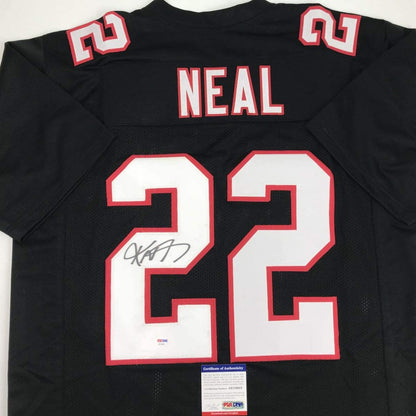Autographed/Signed Keanu Neal Atlanta Retro Black Football Jersey PSA/DNA COA