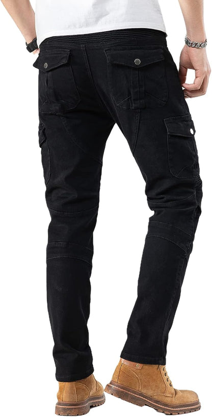 CTBQiTom Motorcycle Pants for Men Motocross Riding Pants Motorbike Riding Denim Jeans Adventure Trousers with CE Armor