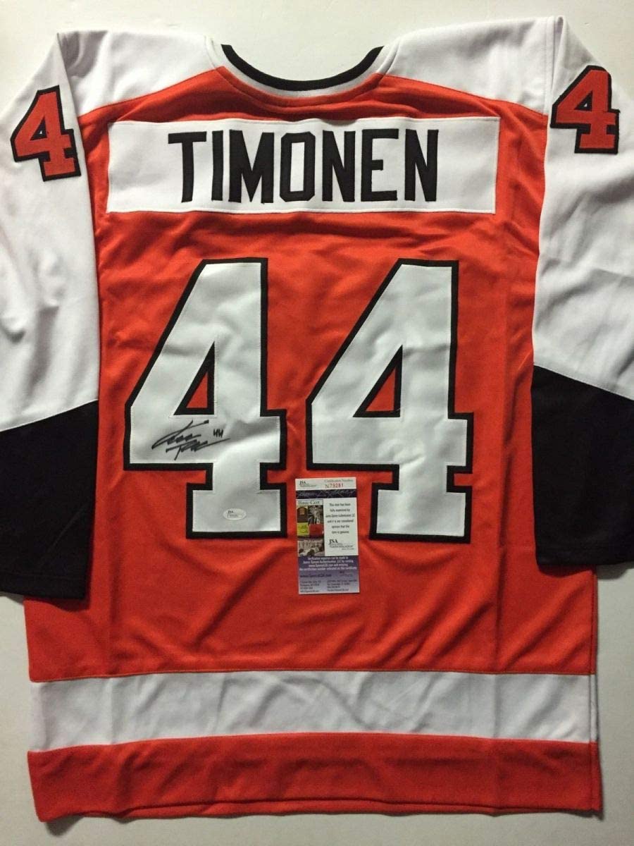 Autographed/Signed Kimmo Timonen Philadelphia Orange Hockey Jersey JSA COA