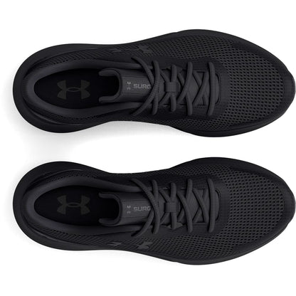 Under Armour Men's Surge 3 Road Running Shoe, (002) Black/Black/Black, 12