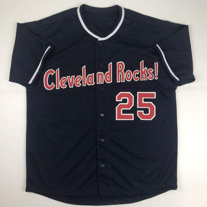 Autographed/Signed Jim Thome Cleveland Blue Baseball Jersey JSA COA