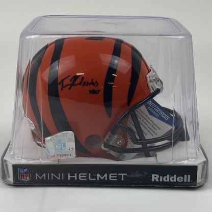 Autographed/Signed Tee Higgins Cincinnati Bengals Mini Football Helmet Beckett BAS COA