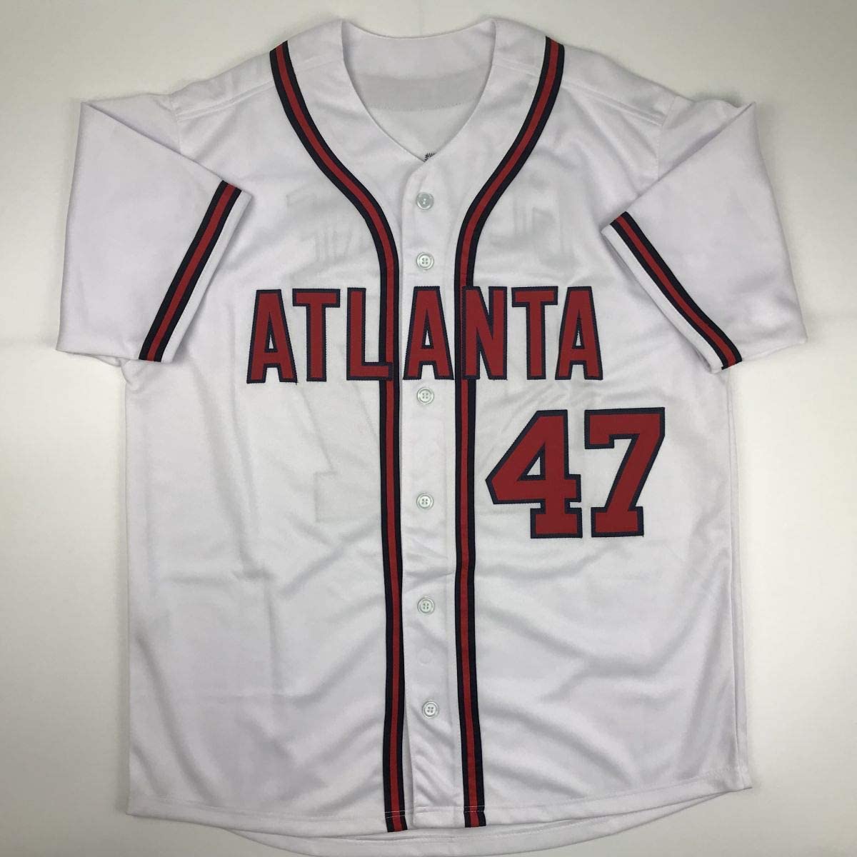 Autographed/Signed Tom Glavine Atlanta White Baseball Jersey JSA COA