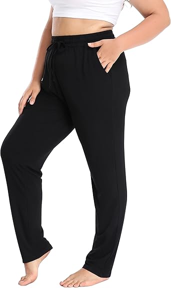 LIGHTBACK Women's Plus Size Joggers Pants Loose Comfy Sweatpants Casual Lounge Yoga Pants Drawstring with Pockets