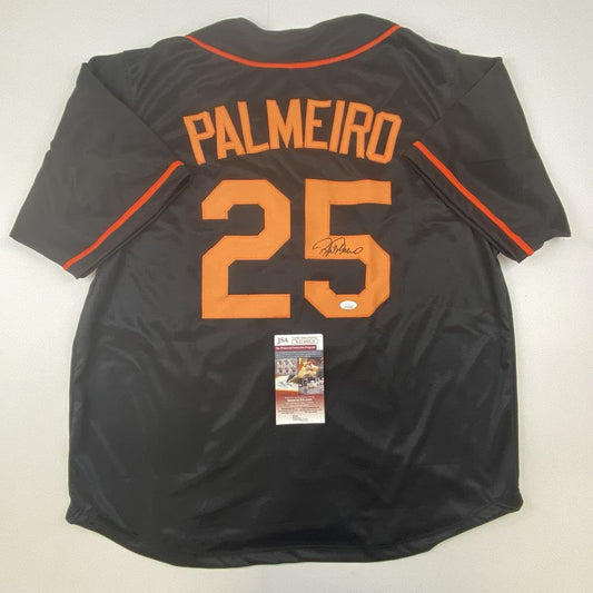 Autographed/Signed Rafael Palmeiro Baltimore Black Baseball Jersey JSA COA