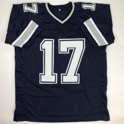 Autographed/Signed Allen Hurns Dallas Dark Blue Football Jersey JSA COA