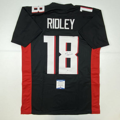 Autographed/Signed Calvin Ridley Atlanta Black Football Jersey Beckett BAS COA