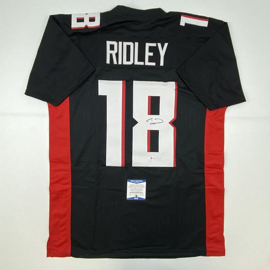 Autographed/Signed Calvin Ridley Atlanta Black Football Jersey Beckett BAS COA