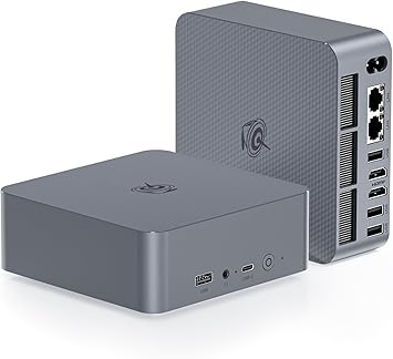 Beelink EQR6 Mini Desktop PC with AMD Ryzen 9 6900HX 8C/16T, 32GB DDR5 1TB NVMe M.2 SSD, Dual Display Output, Built in PSU, WiFi 6, 1000M RJ45, Bluetooth 5.2 W-11 Mini Computer