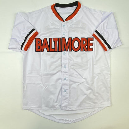 Autographed/Signed Jim Palmer HOF 1990 Baltimore White Baseball Jersey JSA COA