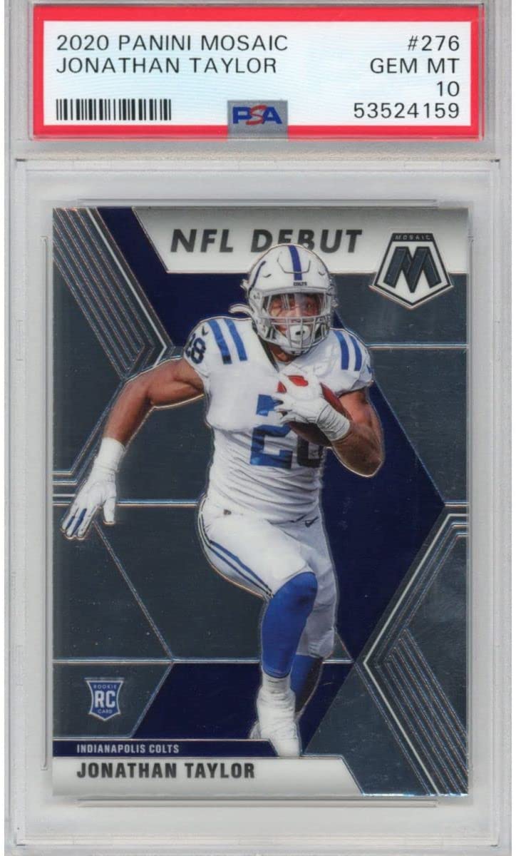 Graded 2020 Panini Mosaic Jonathan Taylor #276 Rookie RC Football Card PSA 10 Gem Mint