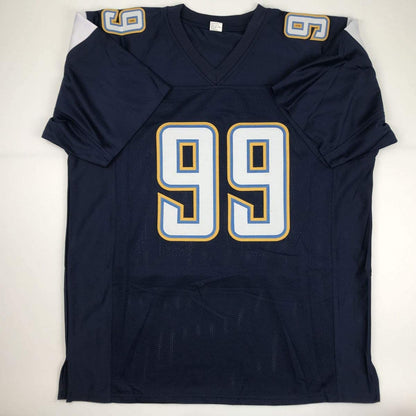 Autographed/Signed Joey Bosa Los Angeles LA Dark Blue Football Jersey JSA COA