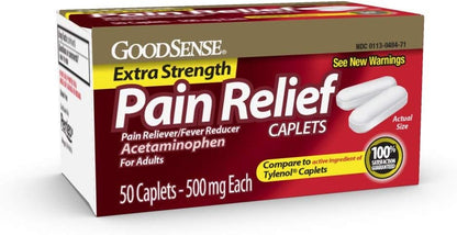 GoodSense Extra Strength Pain Relief, Acetaminophen Caplets, 500 mg, 500 Count