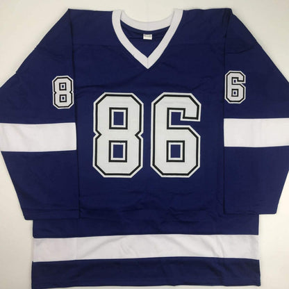 Autographed/Signed Nikita Kucherov Tampa Bay Blue Hockey Jersey PSA/DNA COA