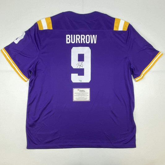 Autographed/Signed Joe Burrow LSU Tigers Purple Authentic Nike Game Football Jersey Fanatics COA
