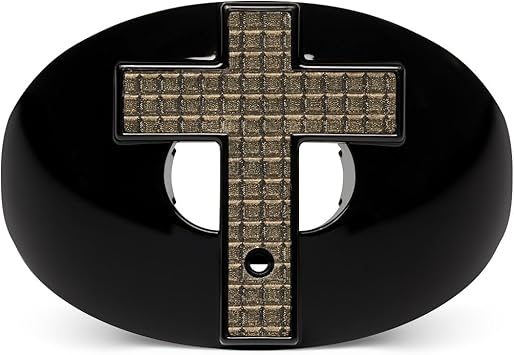 Battle Sports Cross Oxygen Football Mouthguard - Superior Airflow & Better Performance, Maximum Protection & Breathability Football Mouthpiece, Works with Braces - Black Diamond