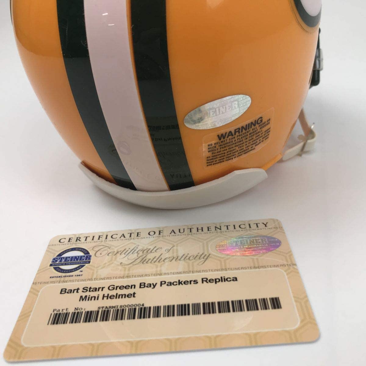 Autographed/Signed Bart Starr Green Bay Packers Football Mini Helmet Steiner Sports COA