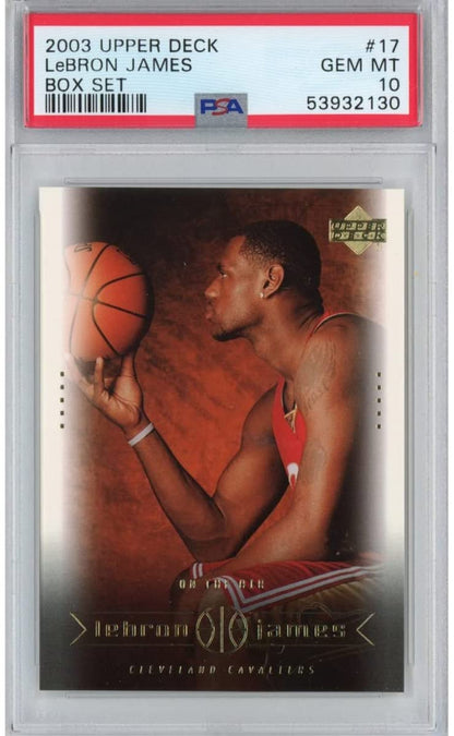 Graded 2003-04 Upper Deck LeBron James #17 Box Set Rookie RC Basketball Card PSA 10 Gem Mint