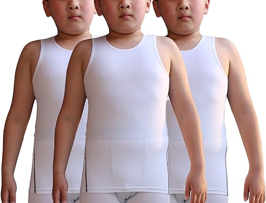 LANBAOSI Boy's 3 Pack Compression Sleeveless Shirt Soccer Training Kids Tank Top Undershirts