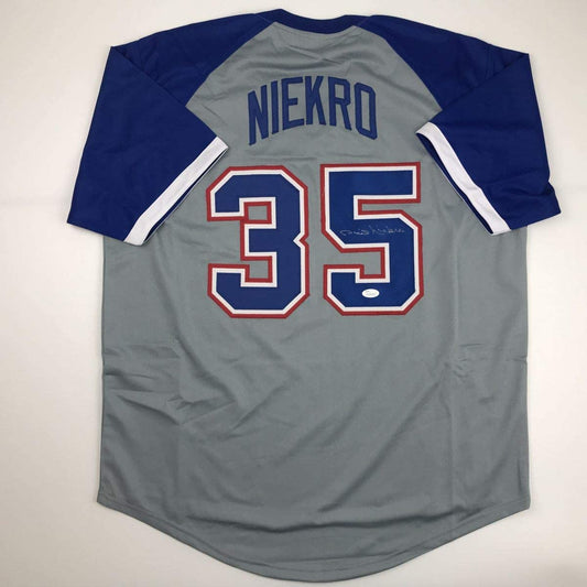 Autographed/Signed Phil Niekro Atlanta Grey Baseball Jersey JSA COA Holo Only