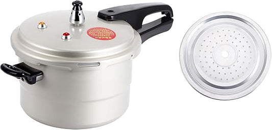 4 Quart Pressure Cooker, Household Pressure Cooker with Steaming Layer, Explosion Proof Cooking Pot for Gas Stove Electric Ceramic Stove, Suitable for 2-3 Person Use
