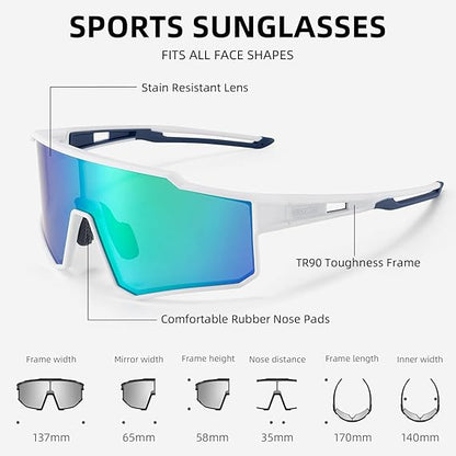 ROCKBROS Polarized Cycling Sunglasses UV400 Protection TR90 Frame Unisex