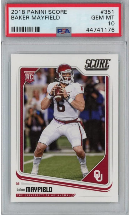 Graded 2018 Panini Score Baker Mayfield #351 Rookie RC Football Card PSA 10 Gem Mint