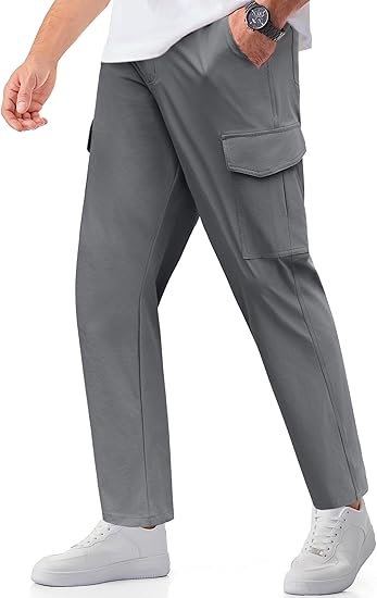 COOFANDY Men's Casual Pants Lightweight Hiking Cargo Pants Stretch Outdoor Work Pant with Multi Pockets