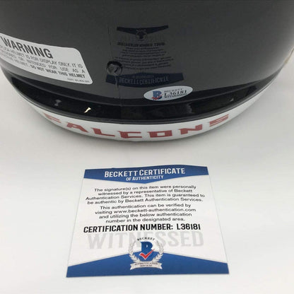 Autographed/Signed Roddy White Atlanta Falcons Full Size FS F/S Replica Football Helmet Beckett BAS COA