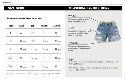 MIFOCAL Women's Ripped Denim Jean Shorts Mid Rise Summer Hot Raw Hem Casual Shorts