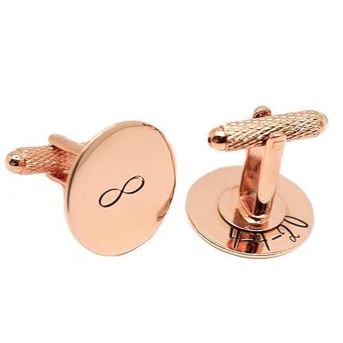 Personalized Copper or Bronze Cufflinks, Custom Engraved MenŠ—Ès Dress Shirt Cufflinks with Gift Box, 7th or 8th Wedding Anniversary, Valentine's Father's Day Gift for Him