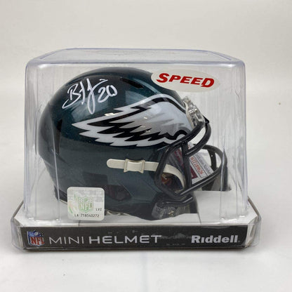 Autographed/Signed Brian Dawkins Philadelphia Eagles Mini Football Helmet JSA COA