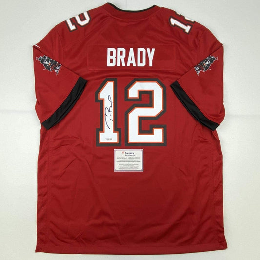 Autographed/Signed Tom Brady Tampa Bay Buccaneers Red Authentic Nike Game Football Jersey Fanatics COA