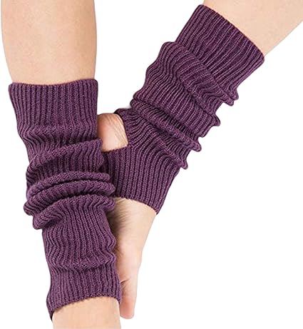Fashion Yoga Socks for Women Girls Workout Socks Toeless Training Dance Leg Warmers (Black)