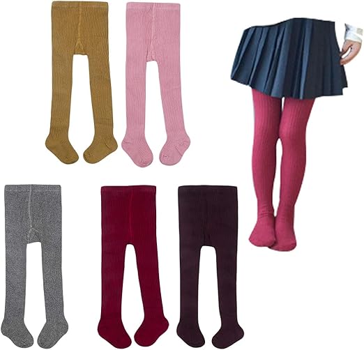 4/5 Pack Baby Toddler Girls Leggings Cotton Cable Knit Tights Pantyhose Winter Warm Stocking Pants
