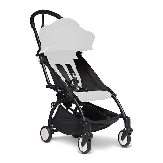 BABYEN YOYO2 Stroller Frame, Black - Includes 5-Point Harness, Multi-Position Reclining Backrest, Canopy Extensions, Padded Shoulder Strap & Protective Storage Bag