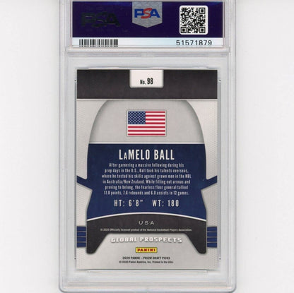 Graded 2020-21 Panini Prizm DP Draft Picks LaMelo Ball #98 Rookie RC Basketball Card PSA 10 Gem Mint