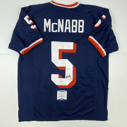Autographed/Signed Donovan McNabb Syracuse Blue College Football Jersey Beckett BAS COA