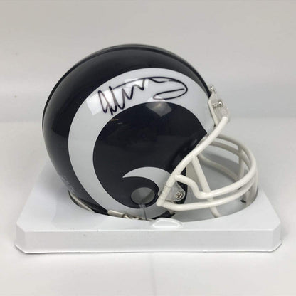 Autographed/Signed Todd Gurley II Los Angeles LA Rams Mini Football Helmet Beckett BAS COA Holo Only