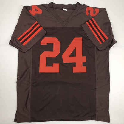 Autographed/Signed Nick Chubb Cleveland Color Rush Football Jersey JSA COA