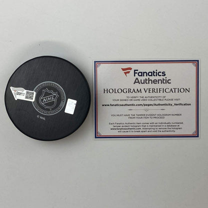 Autographed/Signed Cale Makar Colorado Avalanches Logo Hockey Puck Fanatics COA